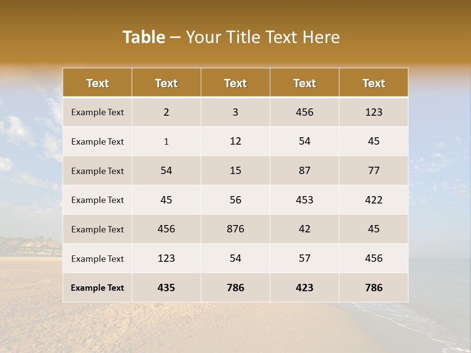 A Sandy Beach With Blue Sky And Clouds PowerPoint Template