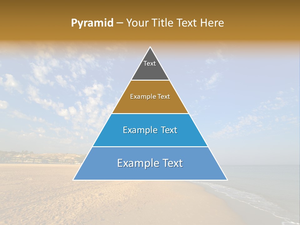 A Sandy Beach With Blue Sky And Clouds PowerPoint Template