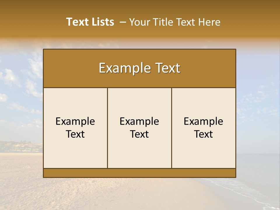 A Sandy Beach With Blue Sky And Clouds PowerPoint Template