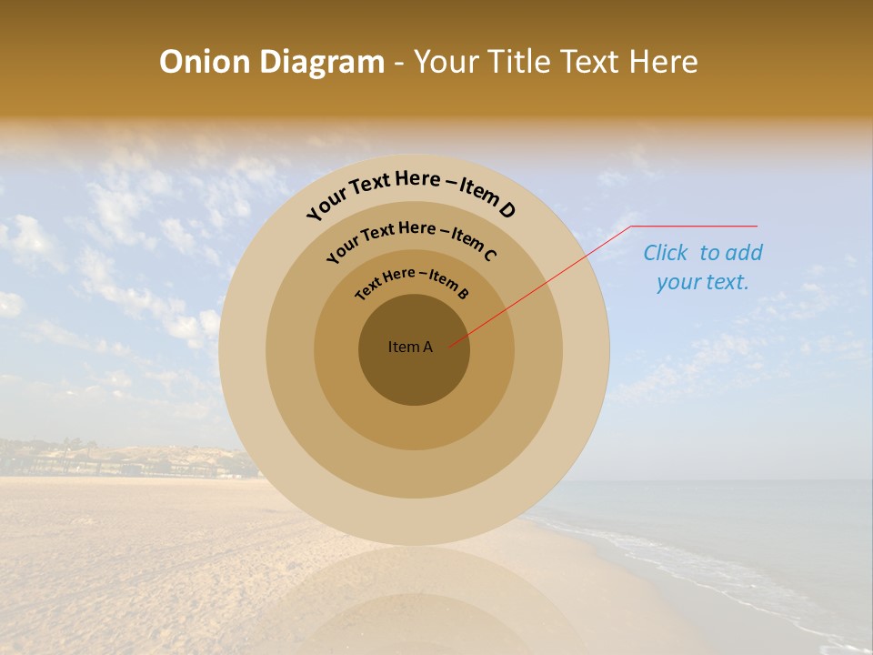 A Sandy Beach With Blue Sky And Clouds PowerPoint Template