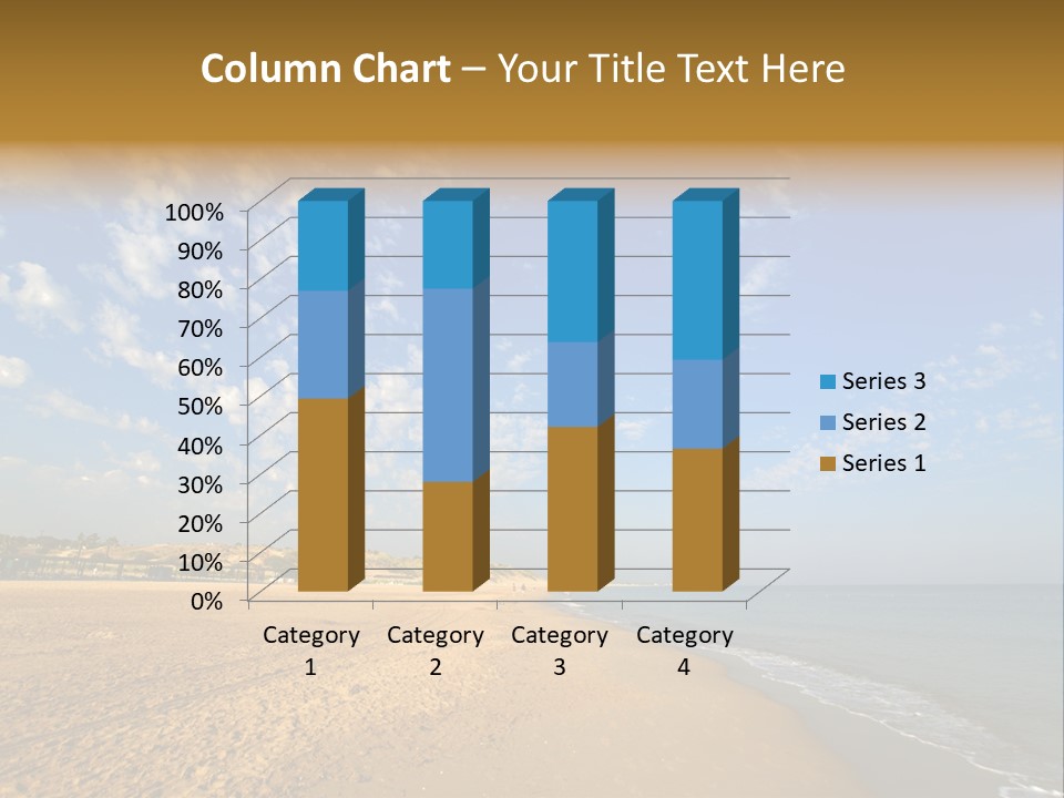 A Sandy Beach With Blue Sky And Clouds PowerPoint Template