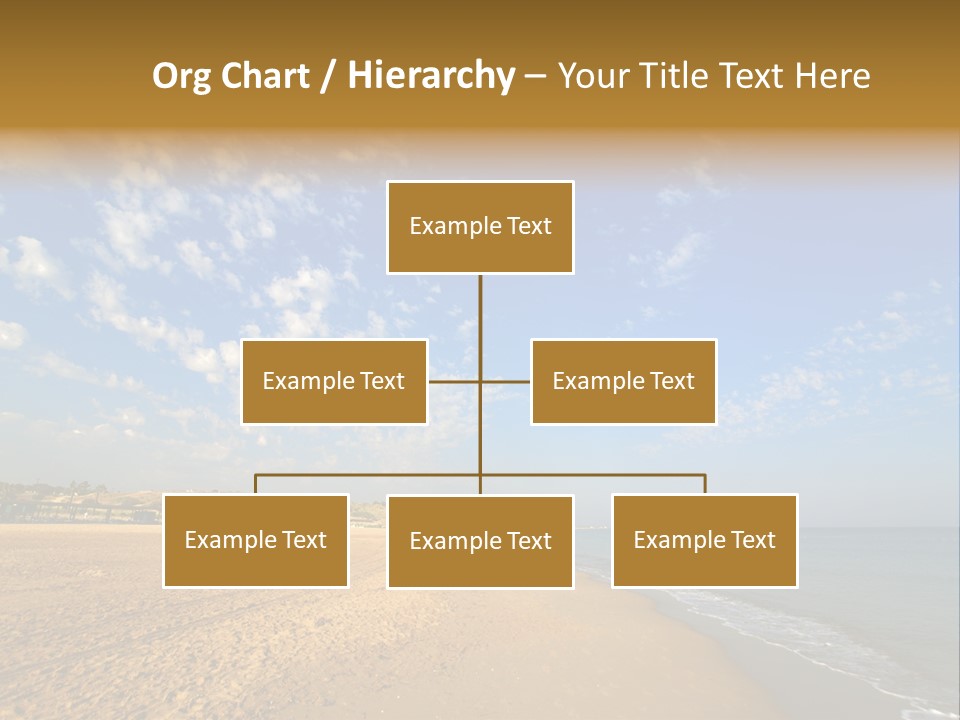 A Sandy Beach With Blue Sky And Clouds PowerPoint Template