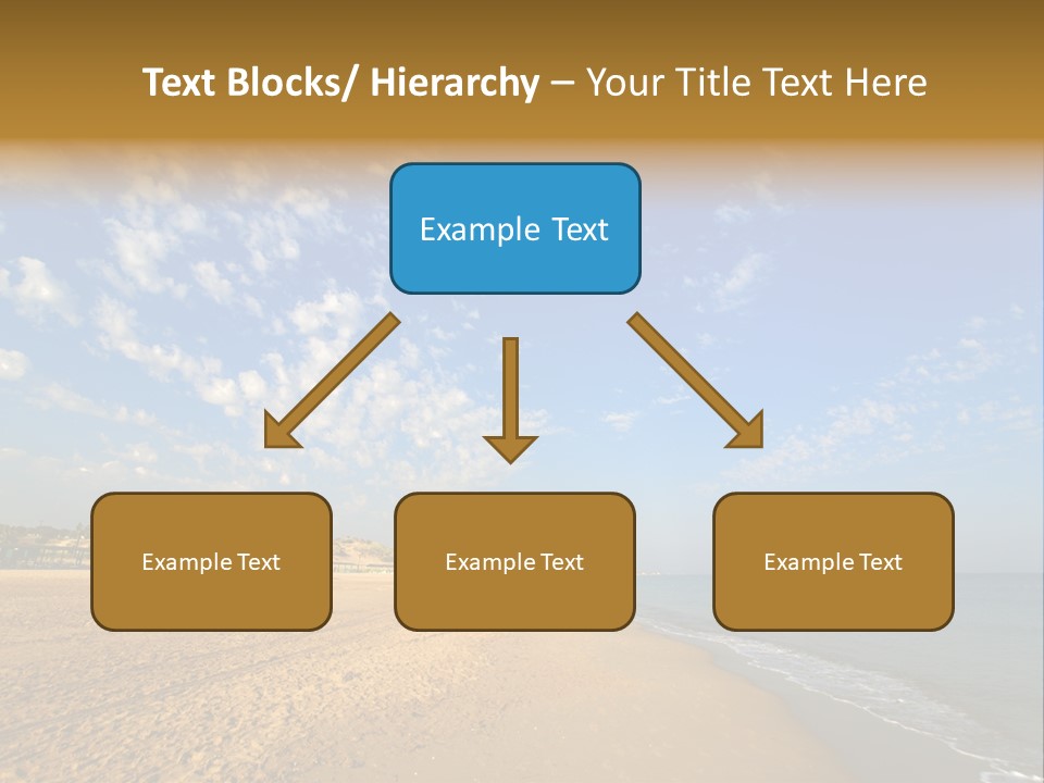 A Sandy Beach With Blue Sky And Clouds PowerPoint Template