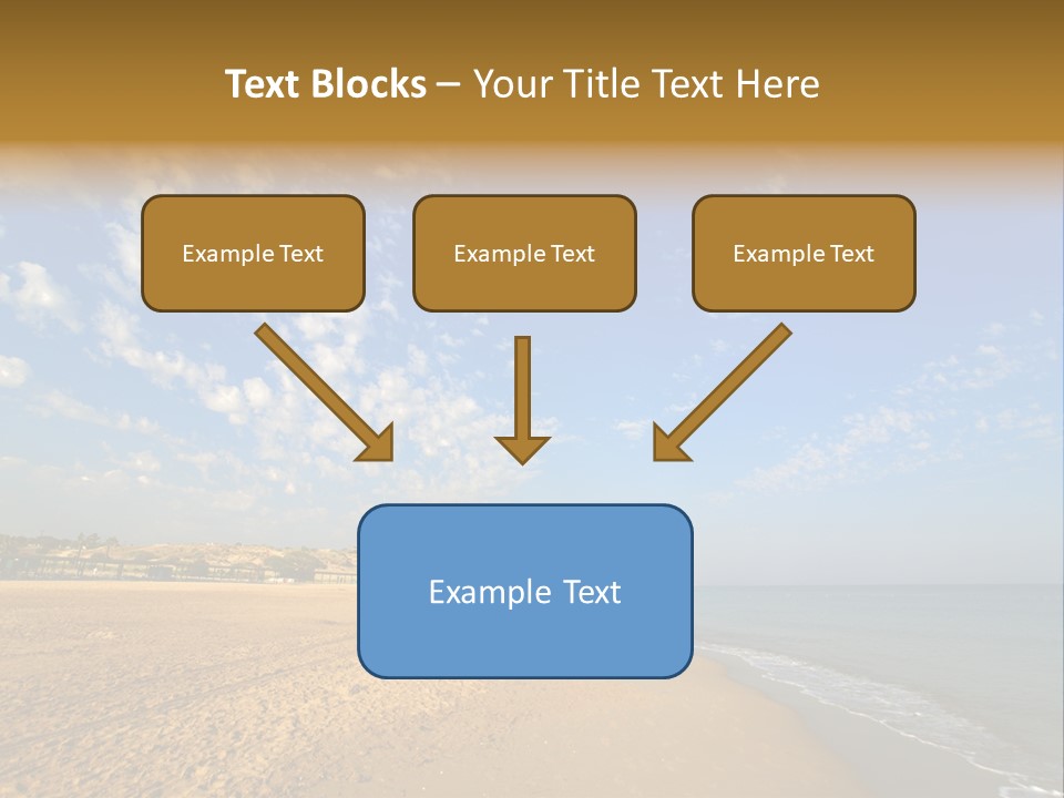 A Sandy Beach With Blue Sky And Clouds PowerPoint Template