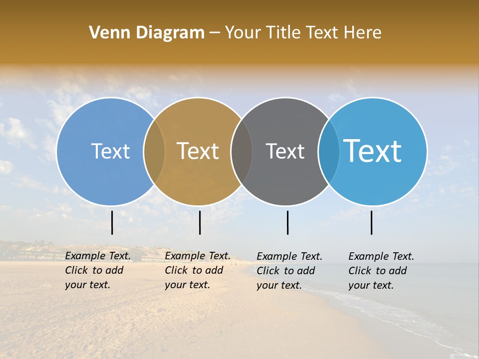 A Sandy Beach With Blue Sky And Clouds PowerPoint Template