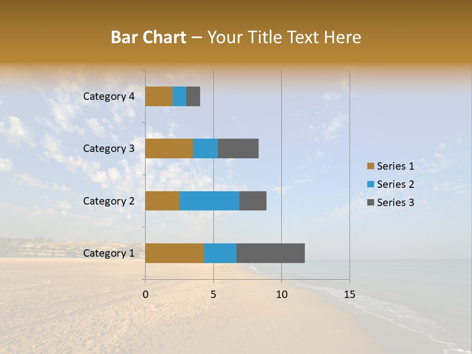 A Sandy Beach With Blue Sky And Clouds PowerPoint Template