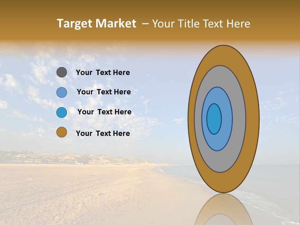 A Sandy Beach With Blue Sky And Clouds PowerPoint Template