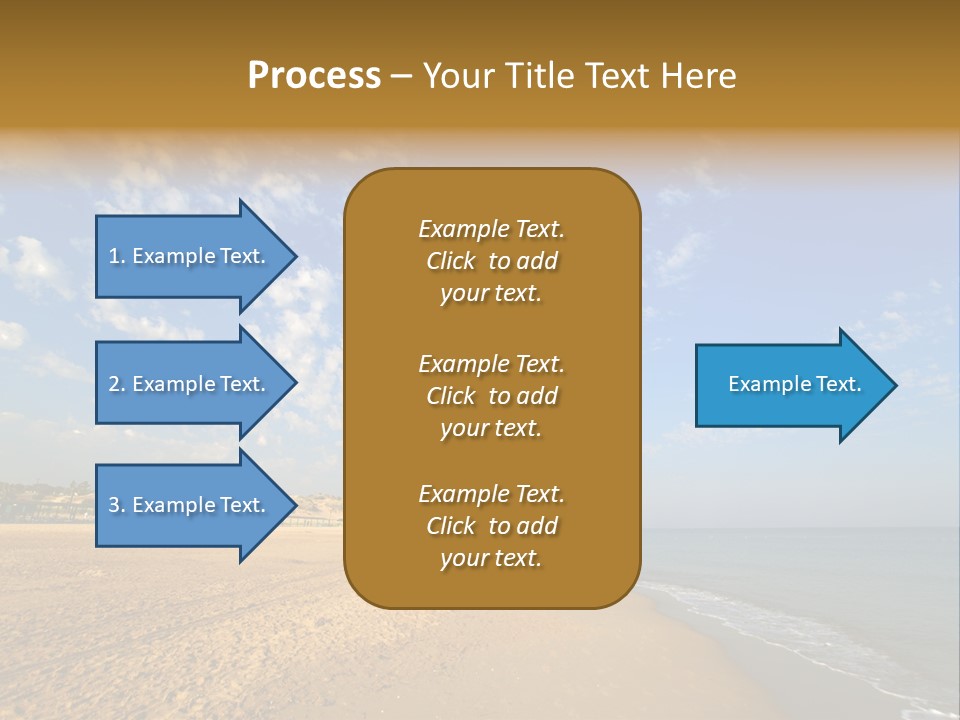 A Sandy Beach With Blue Sky And Clouds PowerPoint Template