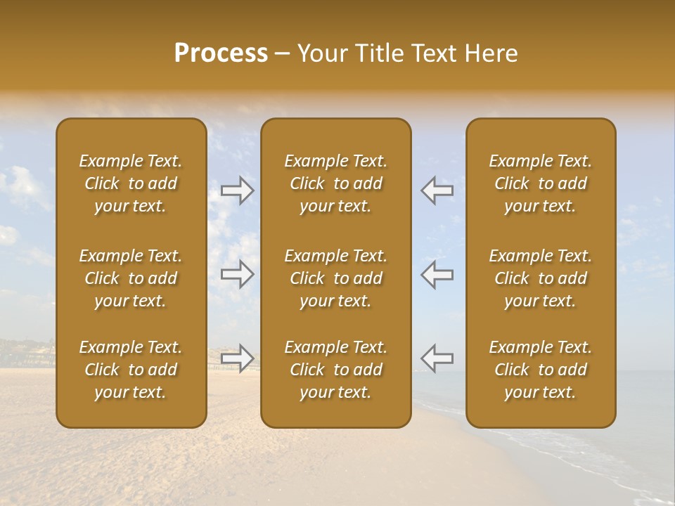 A Sandy Beach With Blue Sky And Clouds PowerPoint Template