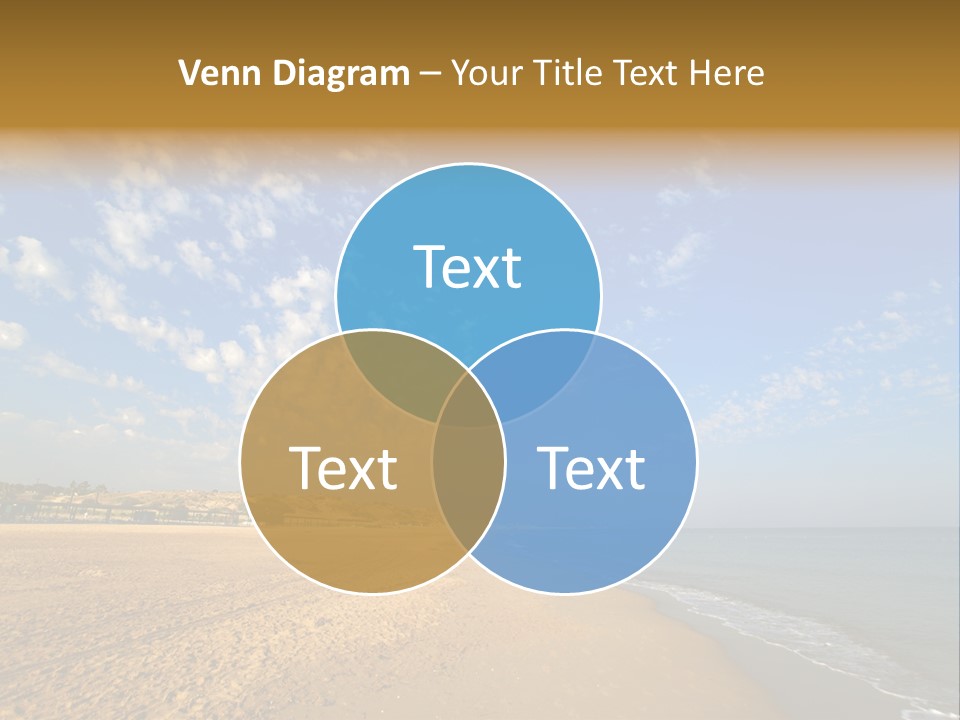 A Sandy Beach With Blue Sky And Clouds PowerPoint Template