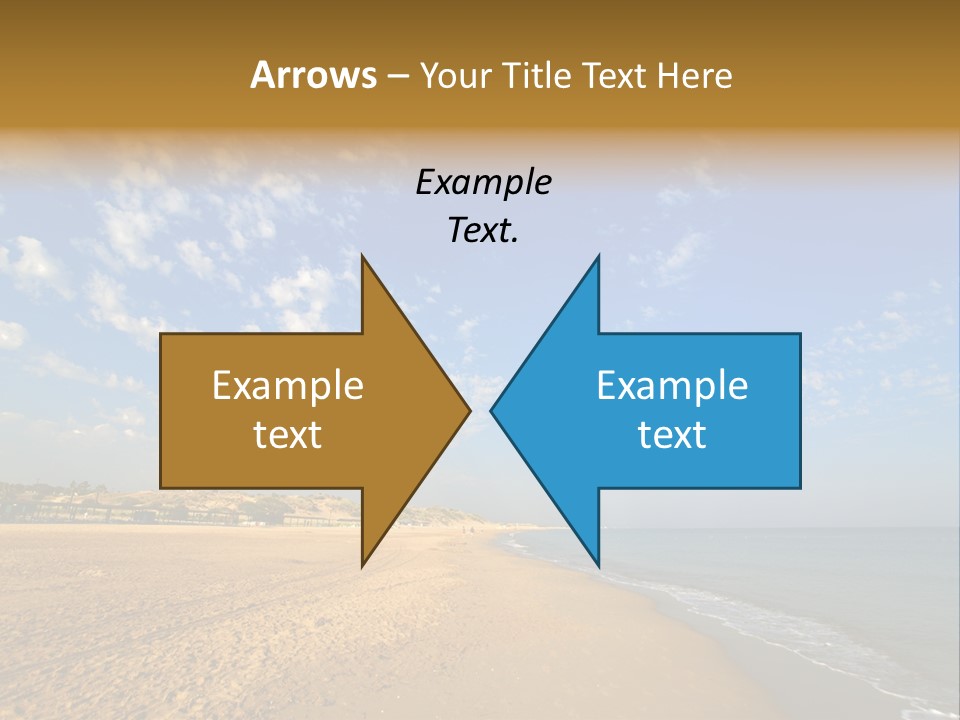 A Sandy Beach With Blue Sky And Clouds PowerPoint Template