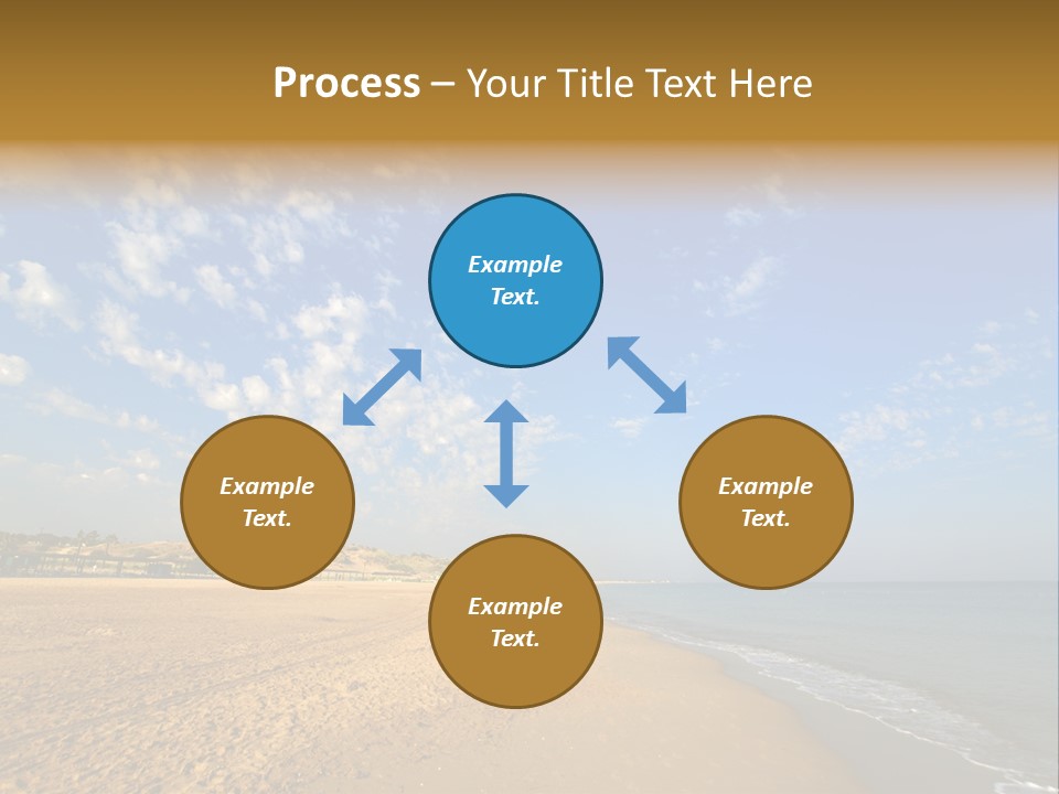 A Sandy Beach With Blue Sky And Clouds PowerPoint Template