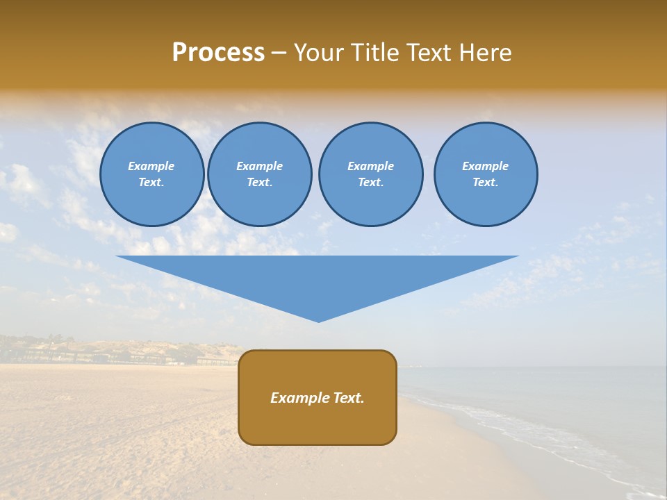 A Sandy Beach With Blue Sky And Clouds PowerPoint Template