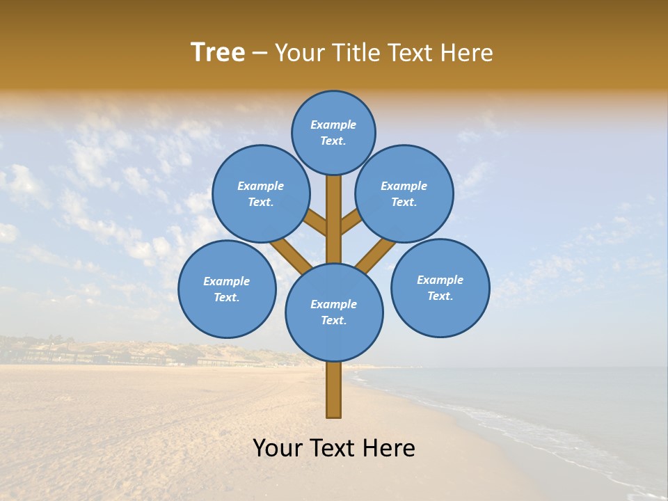 A Sandy Beach With Blue Sky And Clouds PowerPoint Template