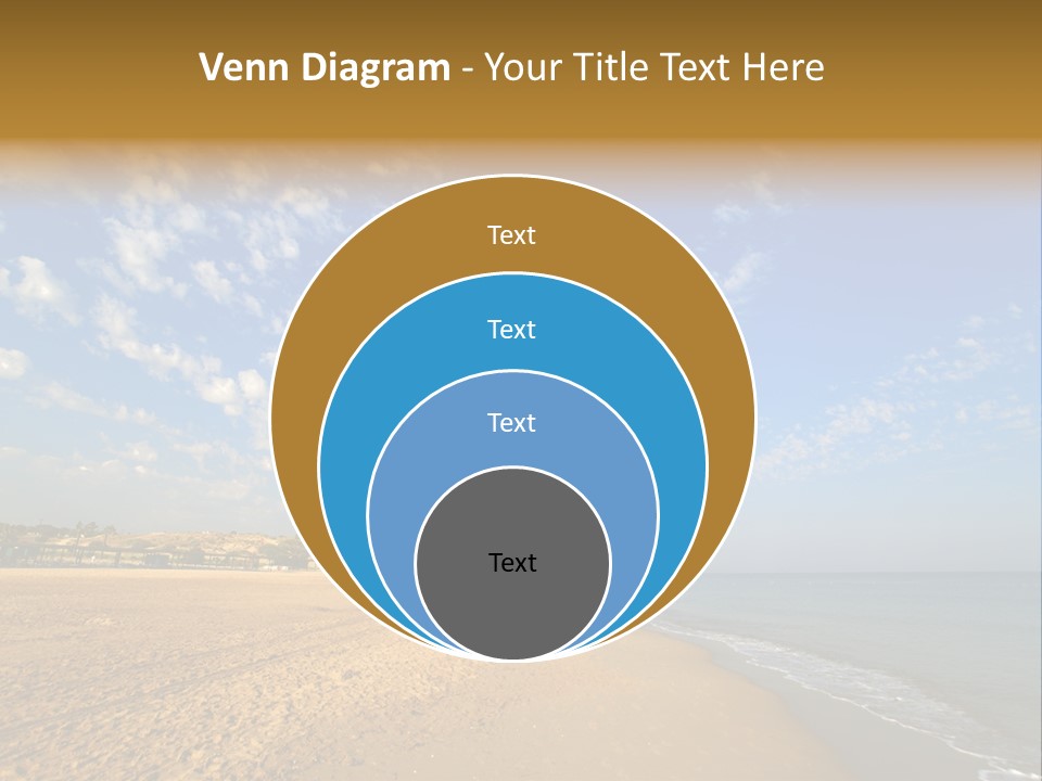 A Sandy Beach With Blue Sky And Clouds PowerPoint Template