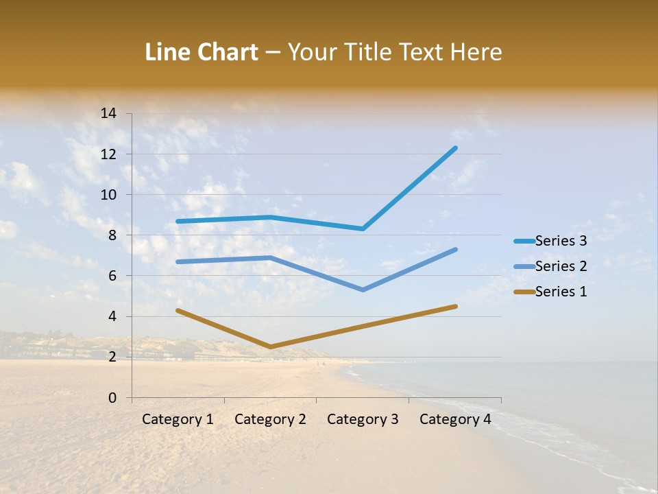 A Sandy Beach With Blue Sky And Clouds PowerPoint Template