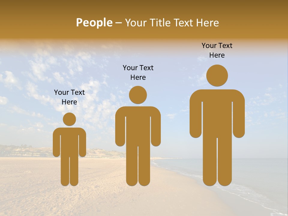 A Sandy Beach With Blue Sky And Clouds PowerPoint Template