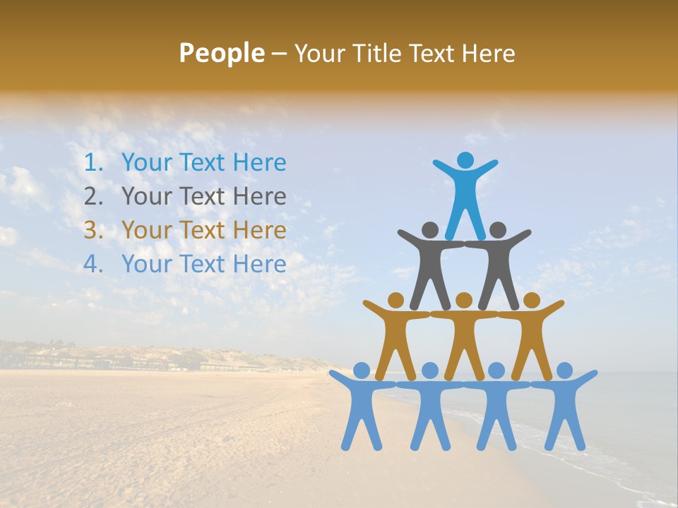 A Sandy Beach With Blue Sky And Clouds PowerPoint Template