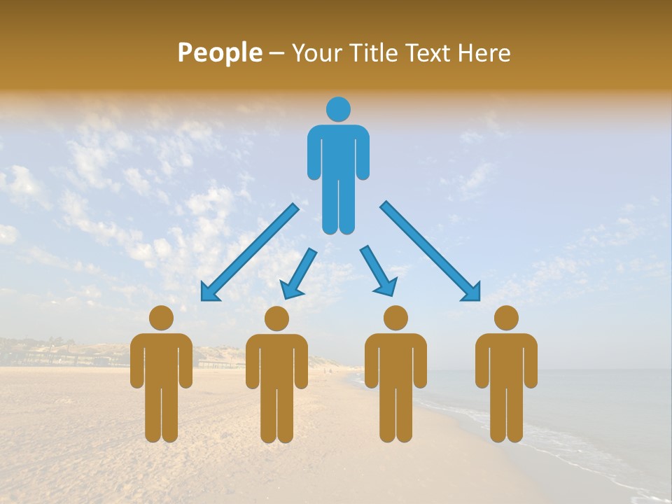 A Sandy Beach With Blue Sky And Clouds PowerPoint Template