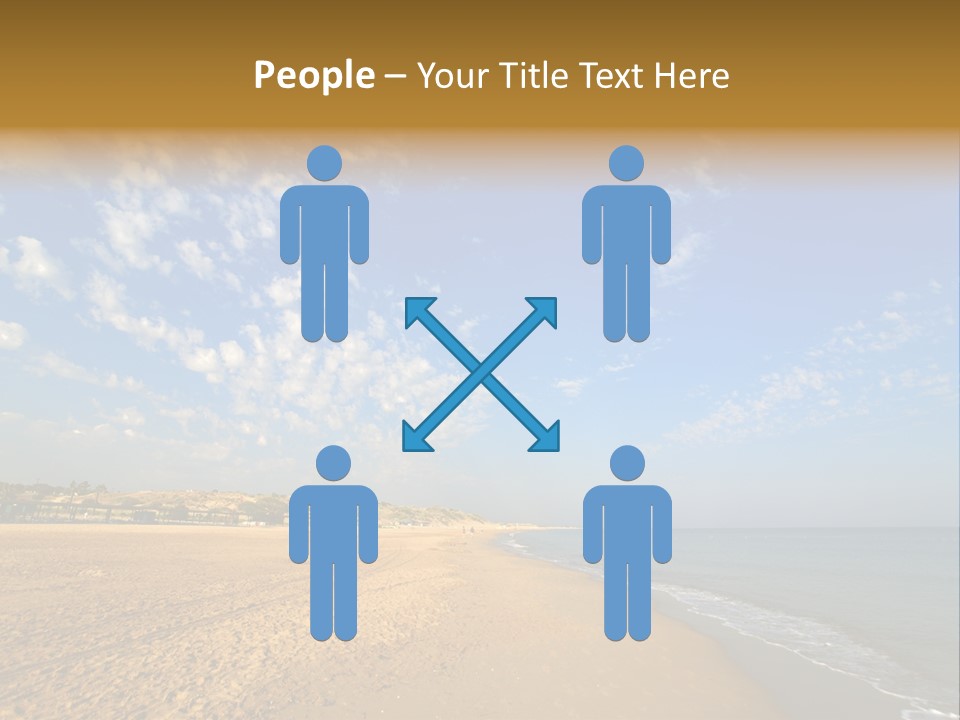 A Sandy Beach With Blue Sky And Clouds PowerPoint Template