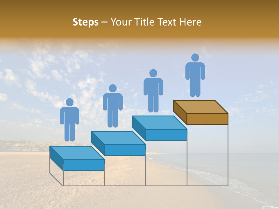 A Sandy Beach With Blue Sky And Clouds PowerPoint Template