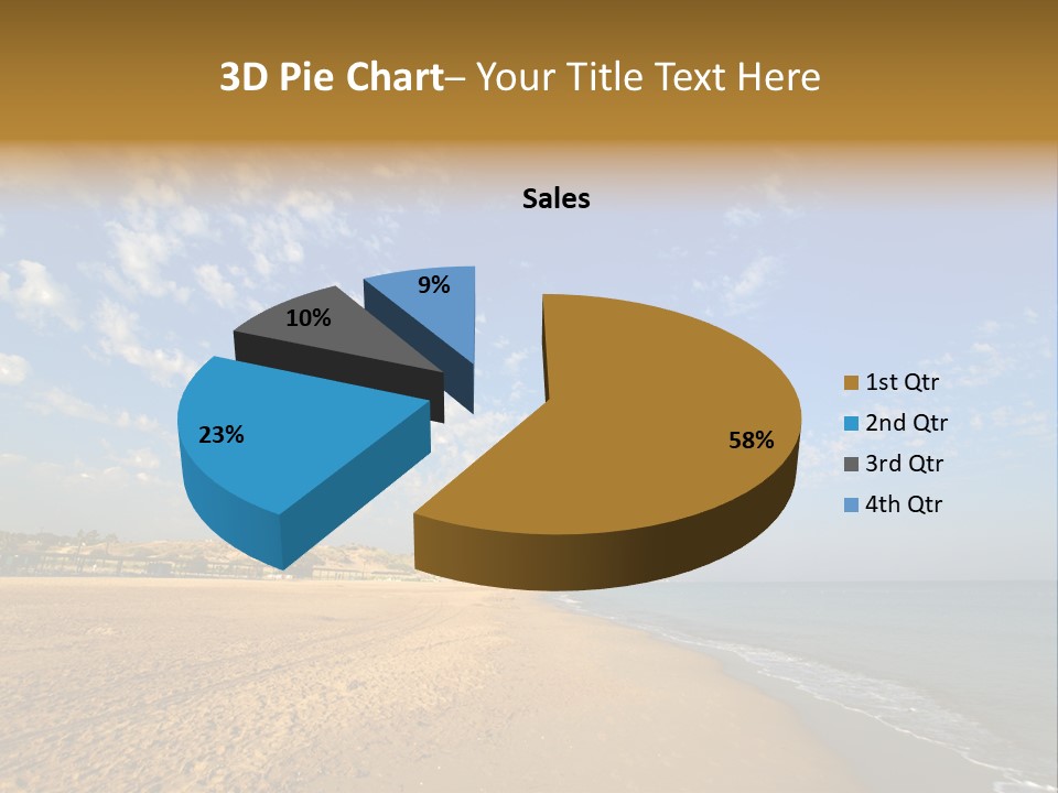 A Sandy Beach With Blue Sky And Clouds PowerPoint Template