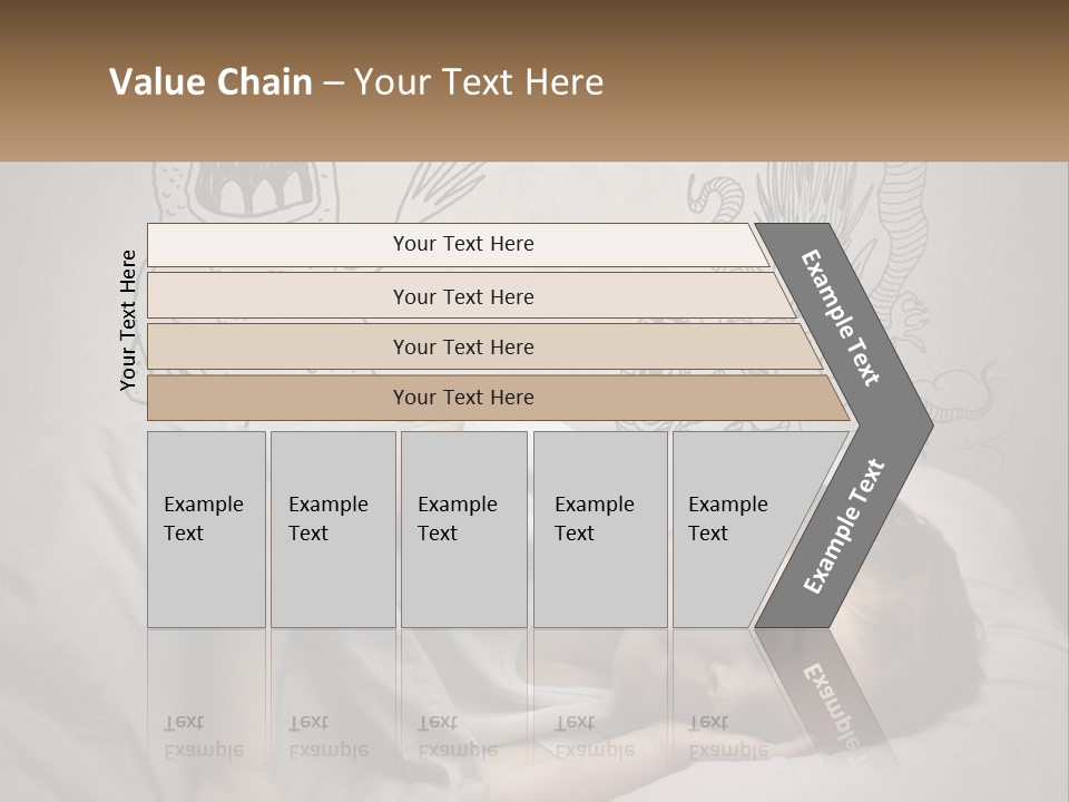 A Young Boy Sleeping On A Bed With A Monster Drawn On The Wall Behind Him PowerPoint Template