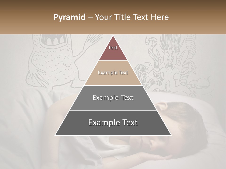 A Young Boy Sleeping On A Bed With A Monster Drawn On The Wall Behind Him PowerPoint Template