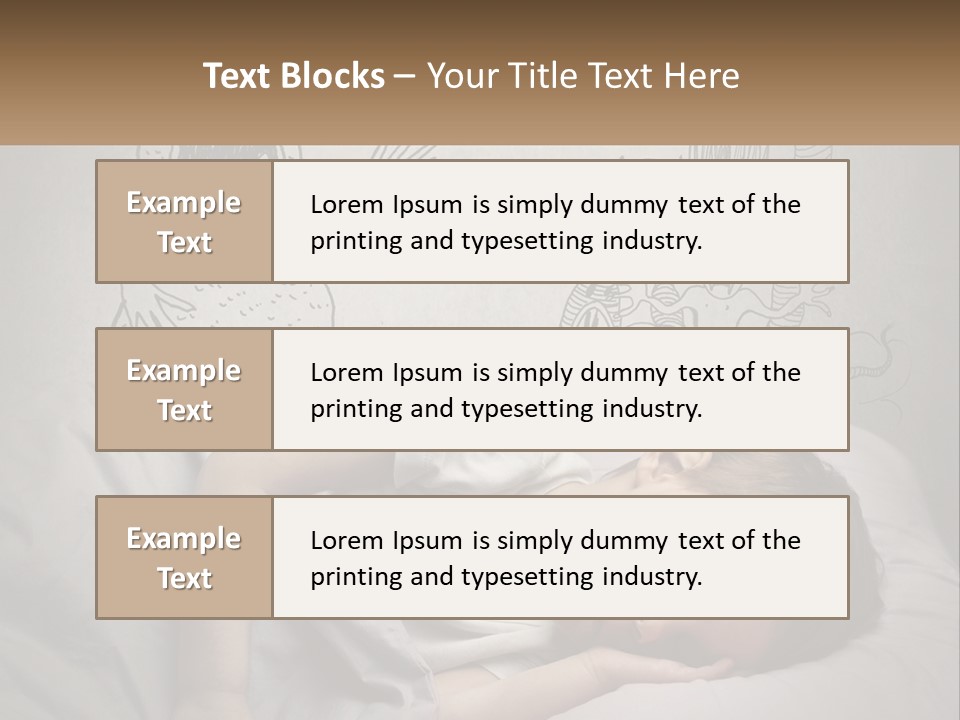 A Young Boy Sleeping On A Bed With A Monster Drawn On The Wall Behind Him PowerPoint Template