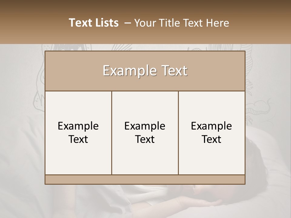 A Young Boy Sleeping On A Bed With A Monster Drawn On The Wall Behind Him PowerPoint Template