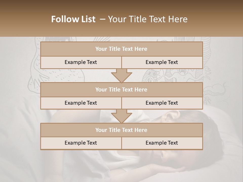 A Young Boy Sleeping On A Bed With A Monster Drawn On The Wall Behind Him PowerPoint Template