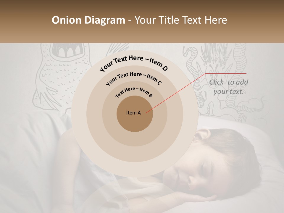 A Young Boy Sleeping On A Bed With A Monster Drawn On The Wall Behind Him PowerPoint Template