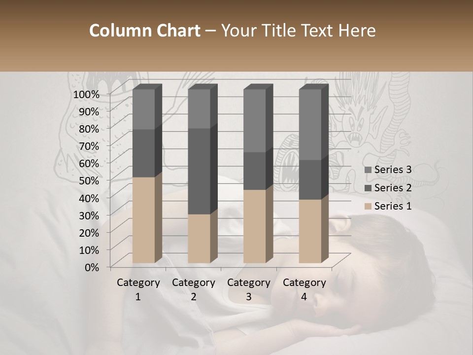 A Young Boy Sleeping On A Bed With A Monster Drawn On The Wall Behind Him PowerPoint Template