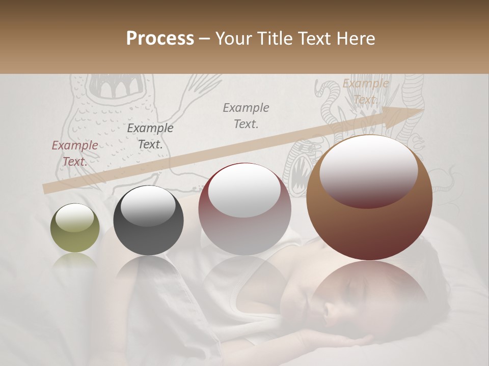 A Young Boy Sleeping On A Bed With A Monster Drawn On The Wall Behind Him PowerPoint Template