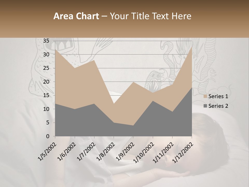 A Young Boy Sleeping On A Bed With A Monster Drawn On The Wall Behind Him PowerPoint Template