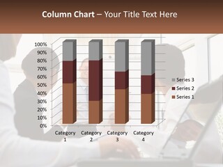 A Group Of People Standing Around A Laptop Computer PowerPoint Template