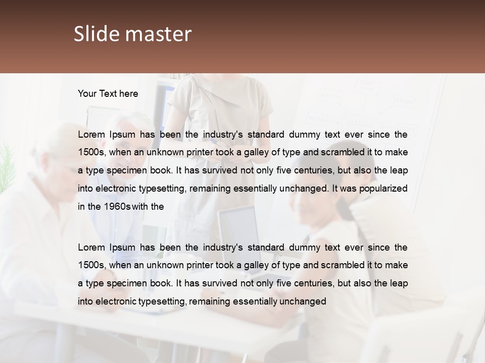 A Group Of People Sitting Around A Table PowerPoint Template