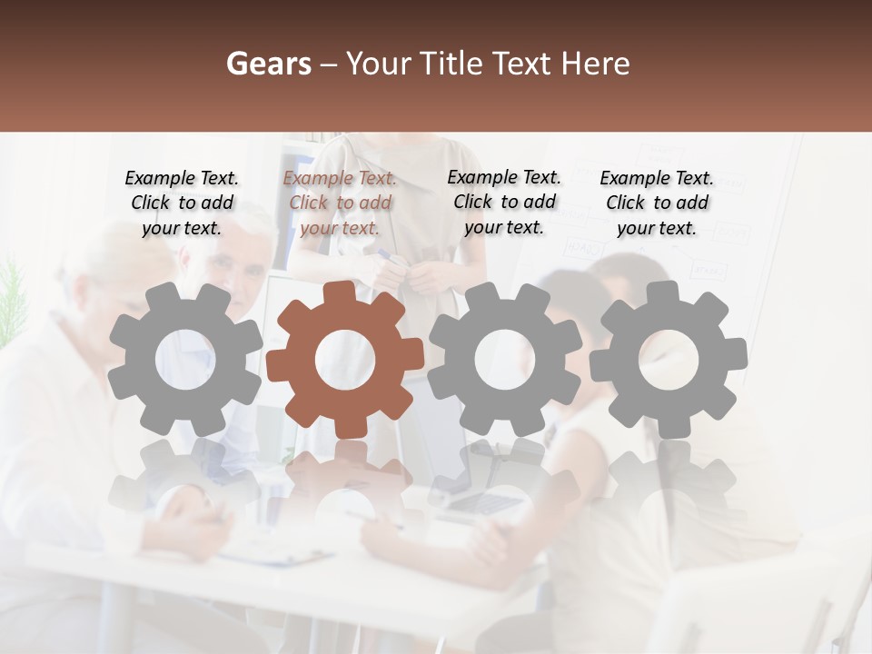 A Group Of People Sitting Around A Table PowerPoint Template