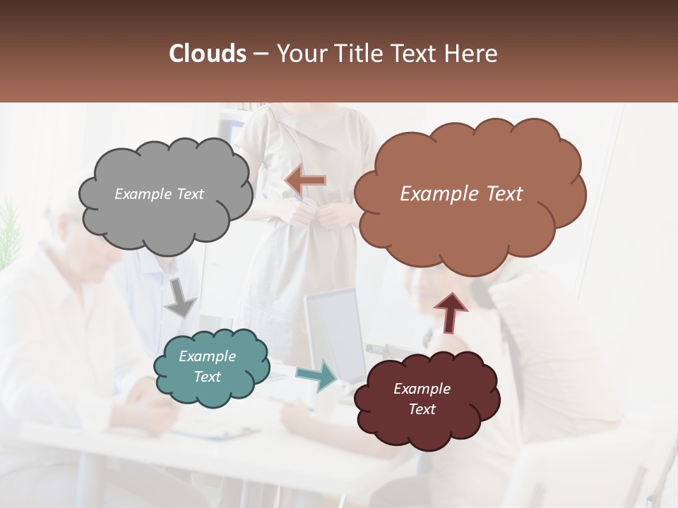 A Group Of People Sitting Around A Table PowerPoint Template