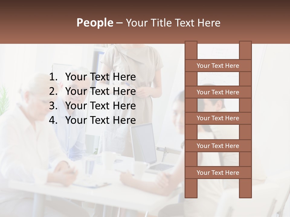 A Group Of People Sitting Around A Table PowerPoint Template