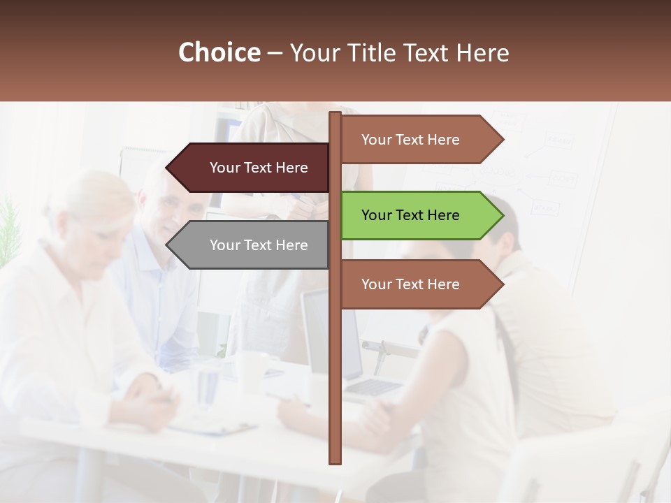 A Group Of People Sitting Around A Table PowerPoint Template