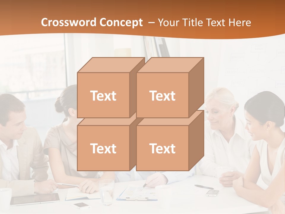 A Group Of People Sitting Around A Table PowerPoint Template