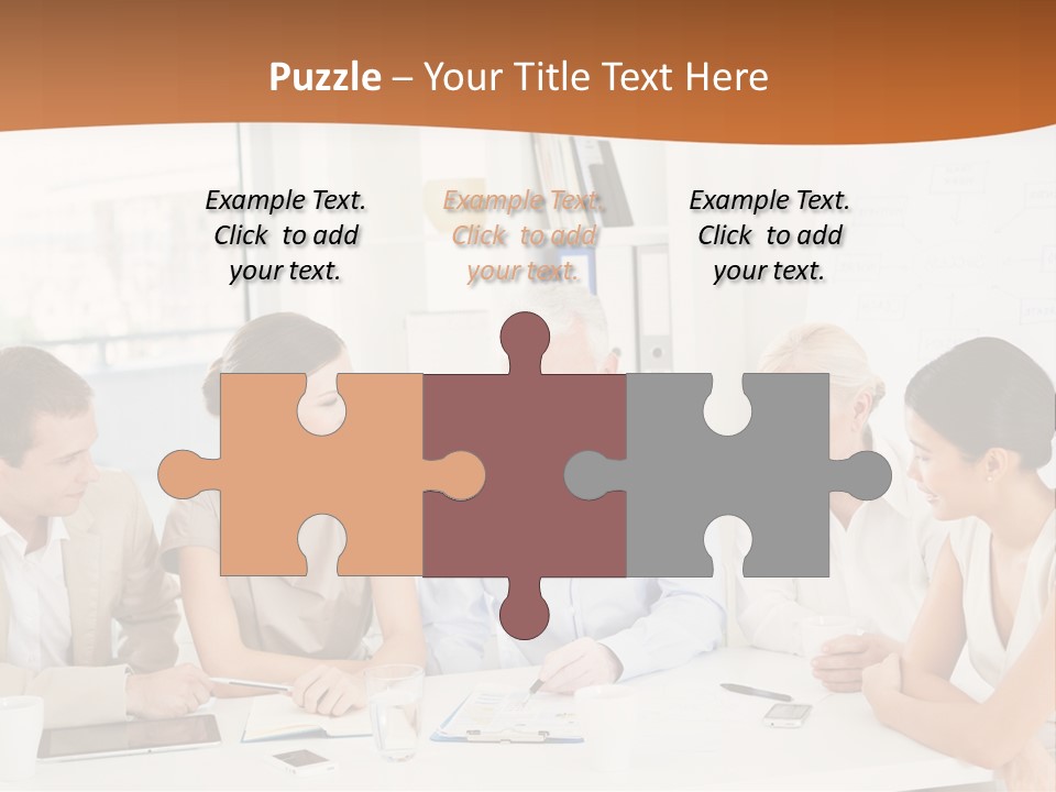 A Group Of People Sitting Around A Table PowerPoint Template