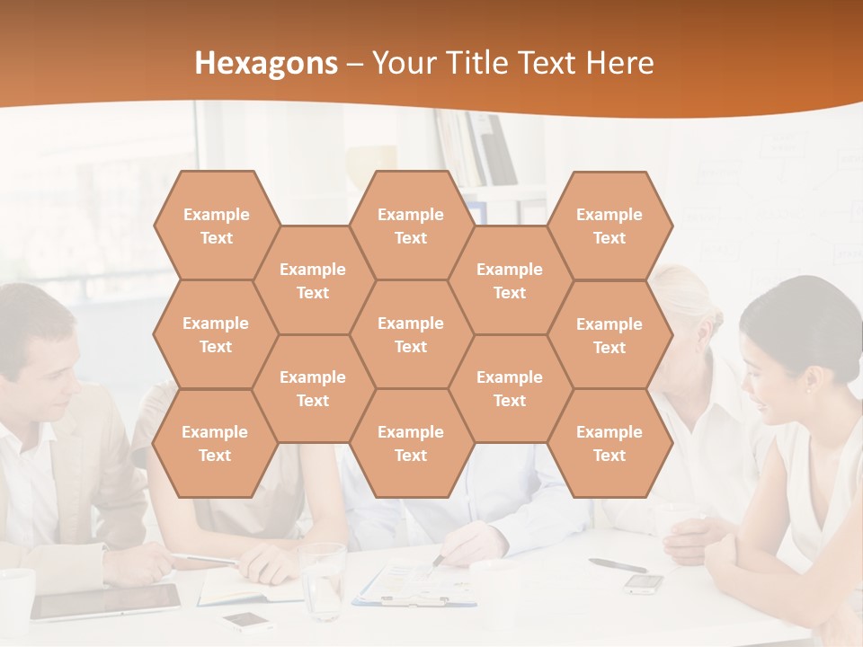 A Group Of People Sitting Around A Table PowerPoint Template