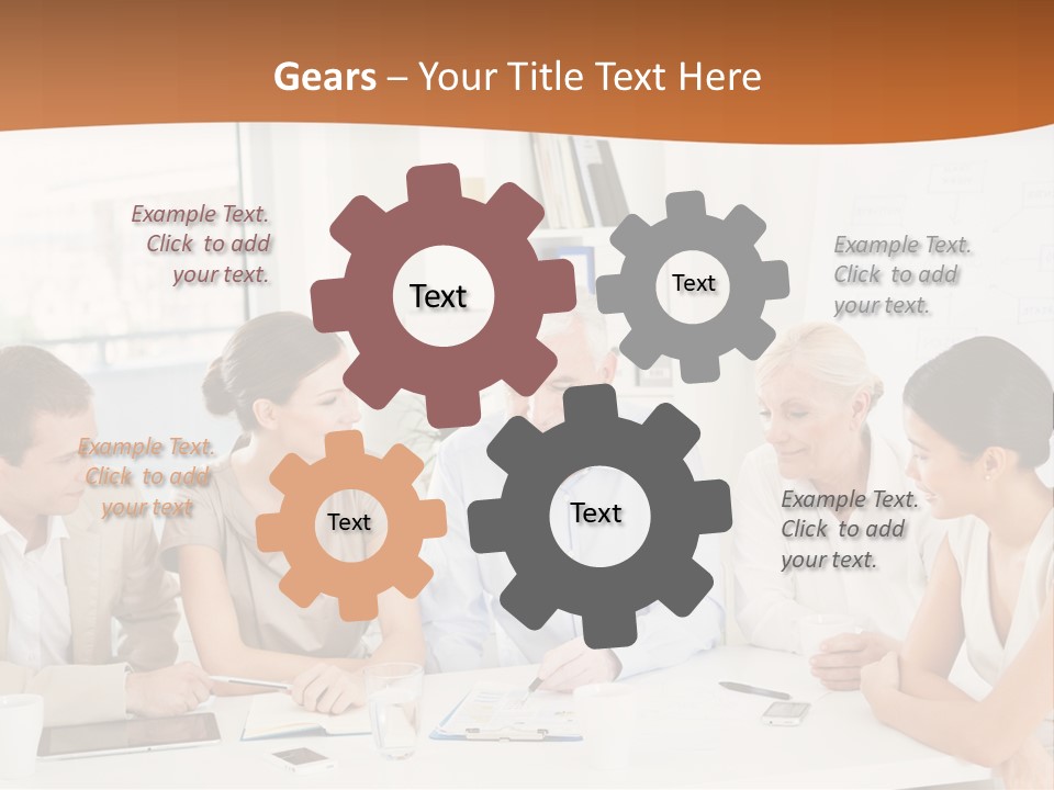 A Group Of People Sitting Around A Table PowerPoint Template