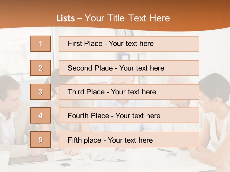 A Group Of People Sitting Around A Table PowerPoint Template