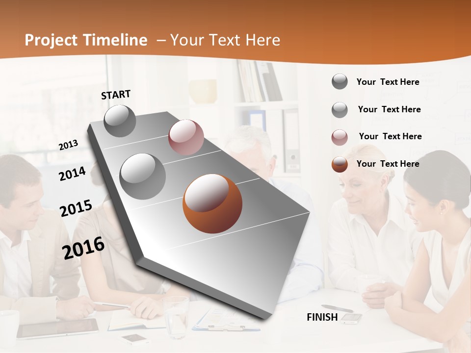 A Group Of People Sitting Around A Table PowerPoint Template