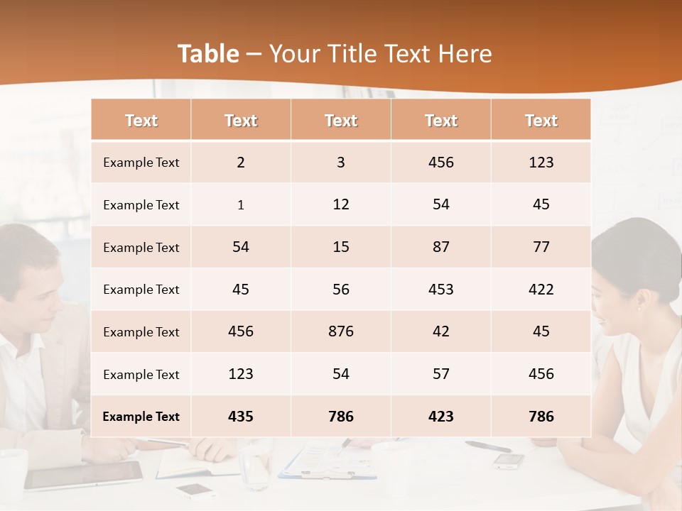 A Group Of People Sitting Around A Table PowerPoint Template