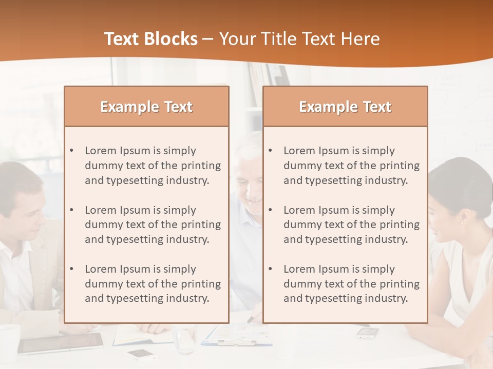 A Group Of People Sitting Around A Table PowerPoint Template