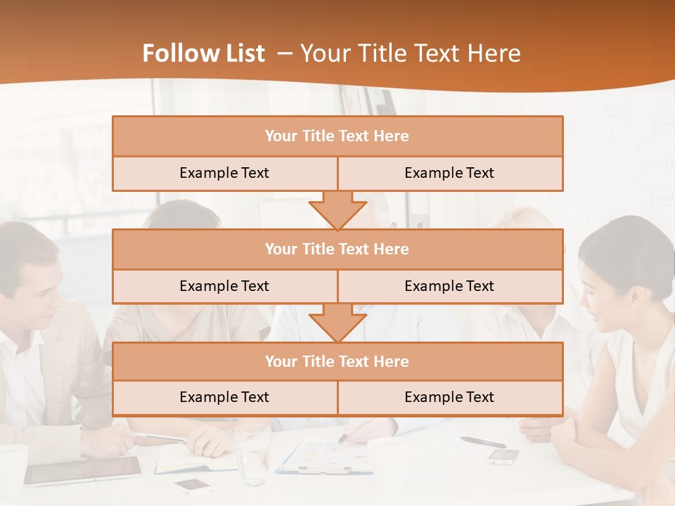 A Group Of People Sitting Around A Table PowerPoint Template